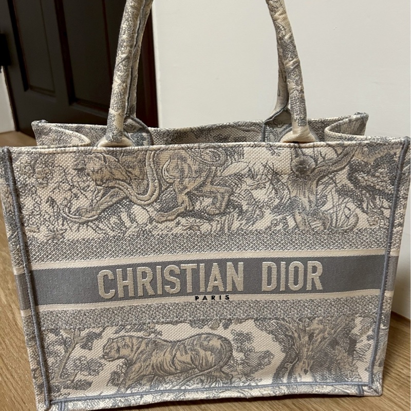 dior tote 動物園 中號 灰色-1