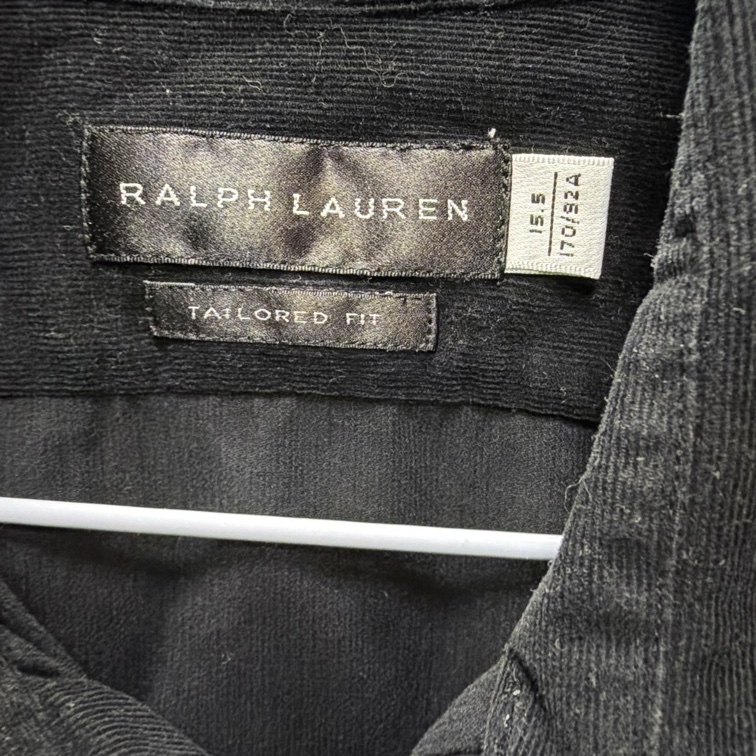 Ralph Lauren polo 黑色 絨 長袖襯衫 義大利-1