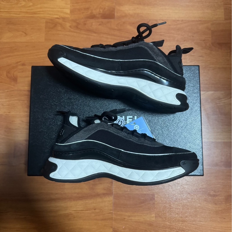 Chanel正品香奈兒運動鞋 低幫徽標休閒鞋 女款 黑色 36碼-1