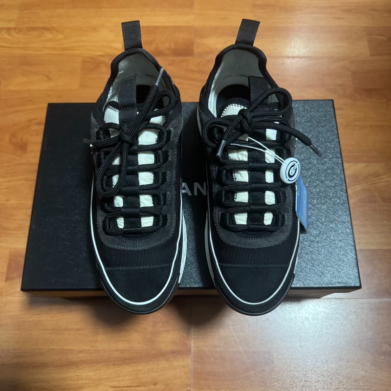 Chanel正品香奈兒運動鞋 低幫徽標休閒鞋 女款 黑色 36碼-2