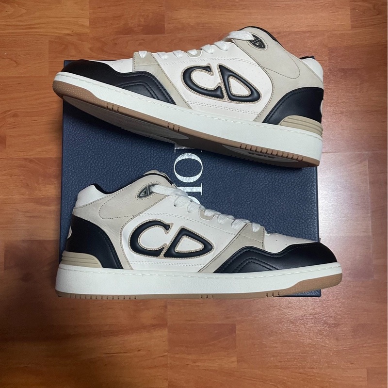 Dior迪奧B57徽標休閒運動鞋 中幫板鞋 男款 米色 42碼-1