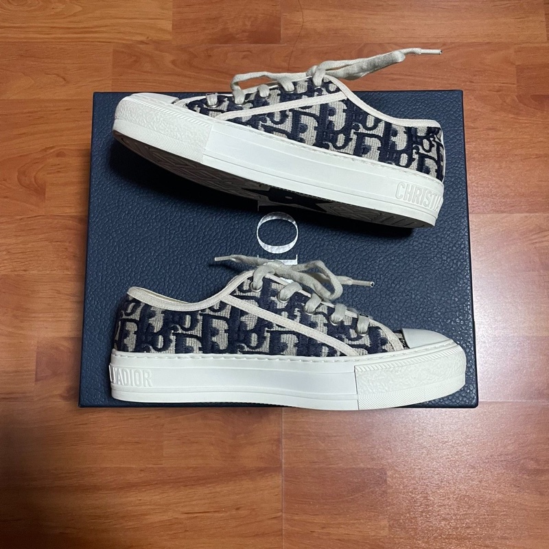 Dior迪奧walk'dior滿印厚底CD印花休閒板鞋 35.5碼-1