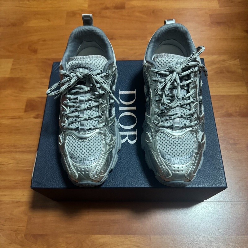 Dior老爹鞋迪奧Chrono低幫字母簽名款 女款 灰銀色 36碼-2