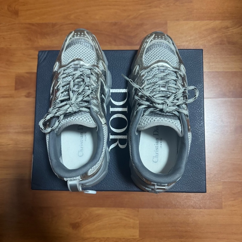 Dior老爹鞋迪奧Chrono低幫字母簽名款 女款 灰銀色 36碼-3