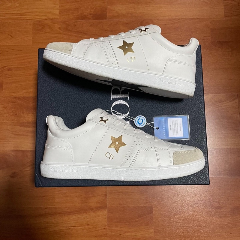 Dior正品迪奧Star厚底鞋 CD印花板鞋 女款白金色 37碼-0
