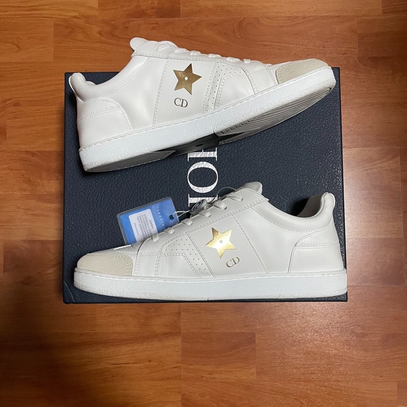 Dior正品迪奧Star厚底鞋 CD印花板鞋 女款白金色 37碼-1