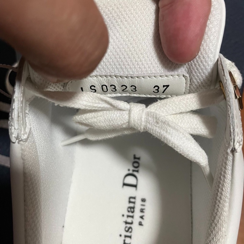 Dior正品迪奧Star厚底鞋 CD印花板鞋 女款白金色 37碼-5