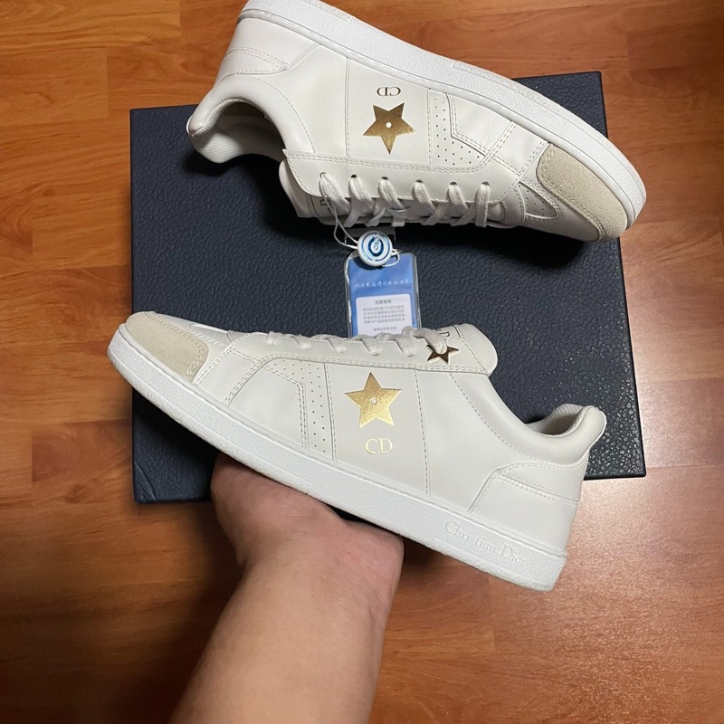 Dior正品迪奧Star厚底鞋 CD印花板鞋 女款白金色 37碼-7