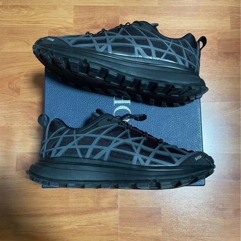 Dior正品迪奧B31黑武士藤格紋休閒鞋 男款 黑色 42碼