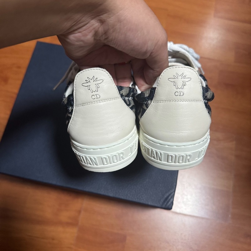 Dior迪奧厚底鞋Walk'n'Dior 棉質刺繡板鞋 深藍色 38.5碼-5