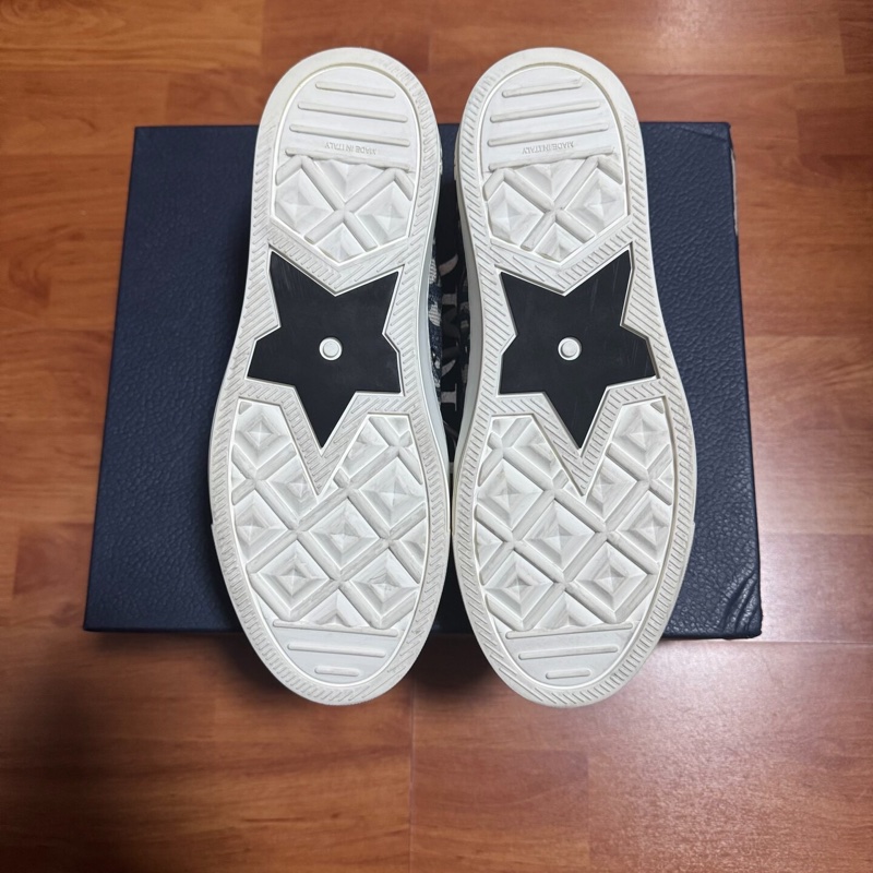 Dior迪奧厚底鞋Walk'n'Dior 棉質刺繡板鞋 深藍色 38.5碼-7