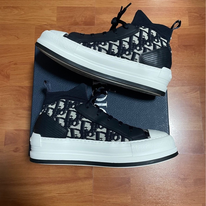 Dior新款中幫滿印厚底鞋迪奧Walk'n 女款 黑白色 39碼-1