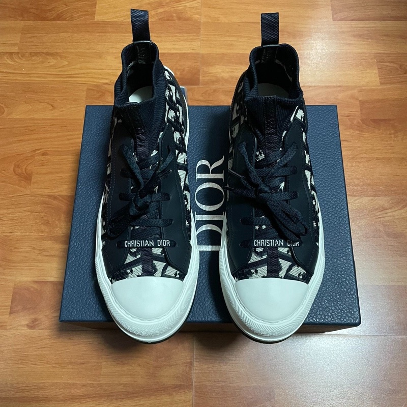 Dior新款中幫滿印厚底鞋迪奧Walk'n 女款 黑白色 39碼-2