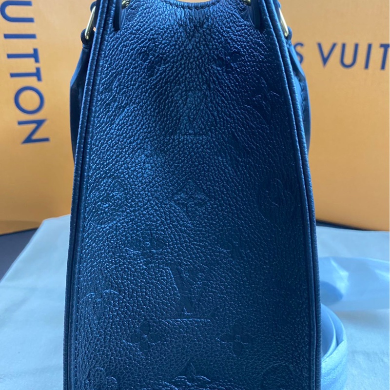 99新 Louis Vuitton路易威登 老花onthego bb黑色全皮芯片款-3