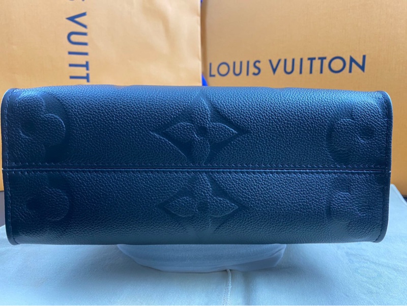 99新 Louis Vuitton路易威登 老花onthego bb黑色全皮芯片款-4