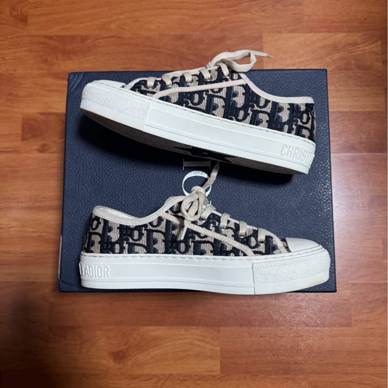 Dior迪奧厚底板鞋walk'dior正品刺繡滿印休閒板鞋 35.5碼-1