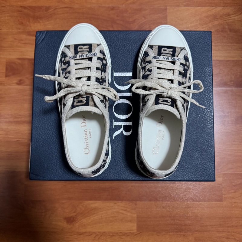 Dior迪奧厚底板鞋walk'dior正品刺繡滿印休閒板鞋 35.5碼-3