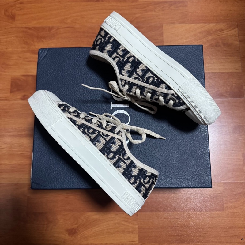 Dior迪奧厚底板鞋walk'dior正品刺繡滿印休閒板鞋 35.5碼-7