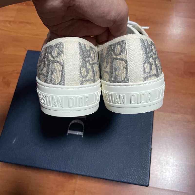 Dior厚底鞋迪奧CD滿印Walk'n'板鞋 女款 灰白色 36碼-4