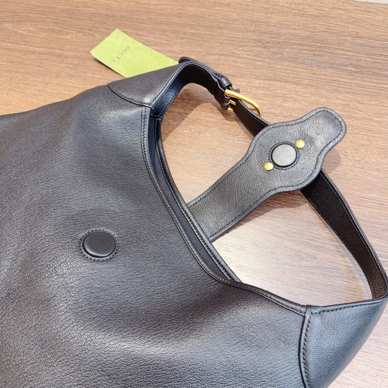 閒置Gucci古馳新月腋下包黑金-7