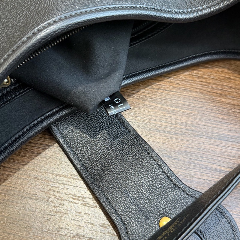 閒置Gucci古馳新月腋下包黑金-9