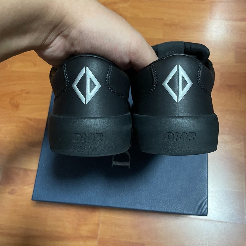 Dior迪奧B101徽標 低幫系帶時尚板鞋 男款 黑色 42碼-4