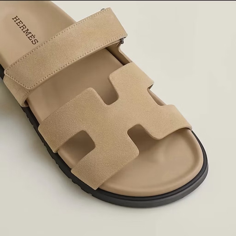 現貨🤎Hermes愛馬仕二舅拖 麂皮奶茶39🤎-2
