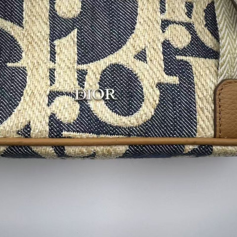 迪奧 Oblique 老花帆布郵差包-18