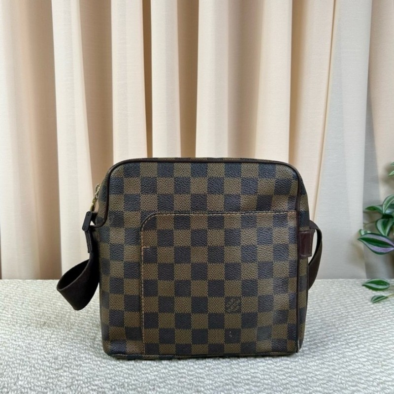 LV路易威登棕棋盤格豆腐包公文包 可單肩可斜挎 容量合適 商務休閒都合適-0