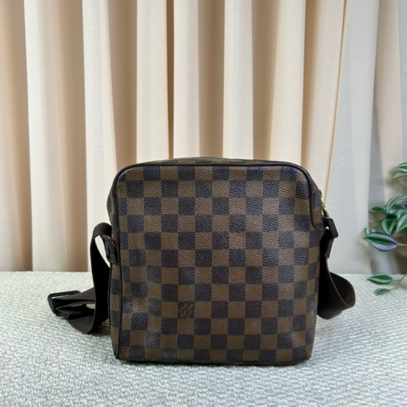 LV路易威登棕棋盤格豆腐包公文包 可單肩可斜挎 容量合適 商務休閒都合適-1