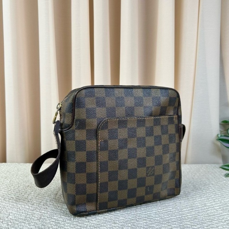 LV路易威登棕棋盤格豆腐包公文包 可單肩可斜挎 容量合適 商務休閒都合適-2