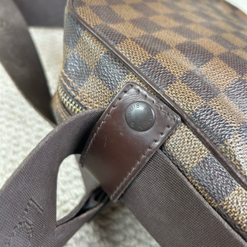 LV路易威登棕棋盤格豆腐包公文包 可單肩可斜挎 容量合適 商務休閒都合適-9