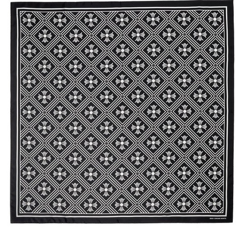 Chrome Hearts 克羅心黑白十字花絲巾 Math Plus Scarf
