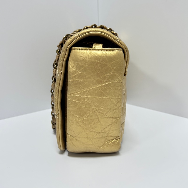 【超級新❗️】 Chanel CF28 極稀有黃金色口蓋包（絕版限量專櫃30萬）-11