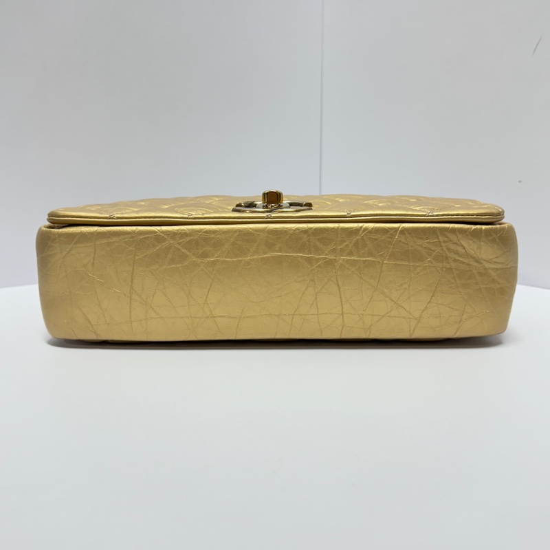 【超級新❗️】 Chanel CF28 極稀有黃金色口蓋包（絕版限量專櫃30萬）-12