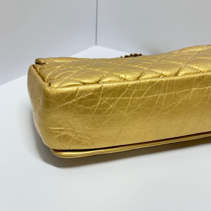 【超級新❗️】 Chanel CF28 極稀有黃金色口蓋包（絕版限量專櫃30萬）-15