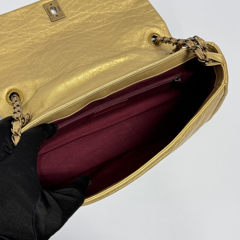 【超級新❗️】 Chanel CF28 極稀有黃金色口蓋包（絕版限量專櫃30萬）-19