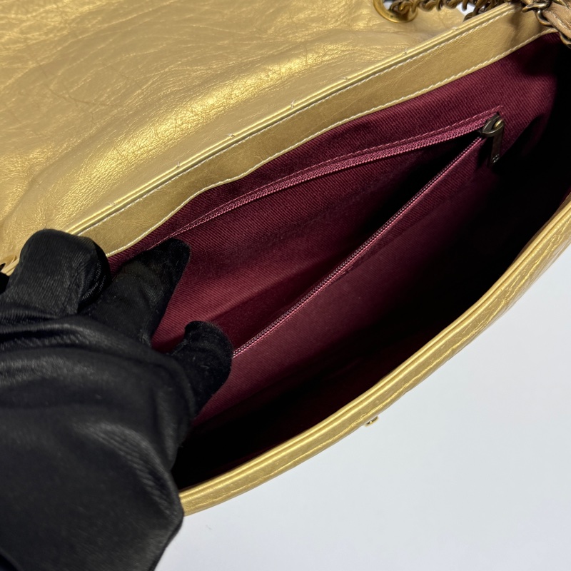 【超級新❗️】 Chanel CF28 極稀有黃金色口蓋包（絕版限量專櫃30萬）-21