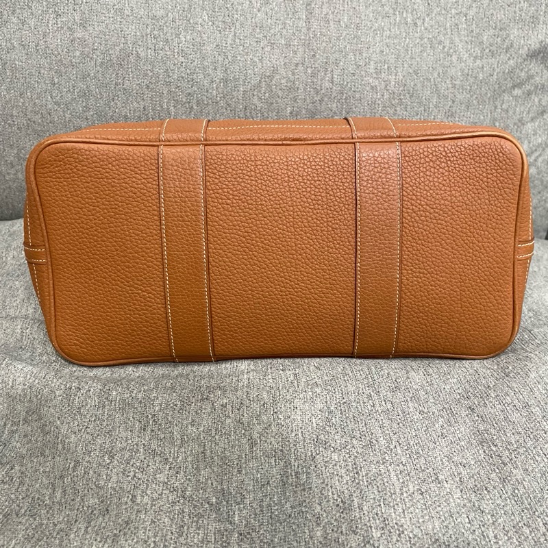 Hermes 愛馬仕 Garden Party 花園包 36 Togo 金棕色銀扣-1