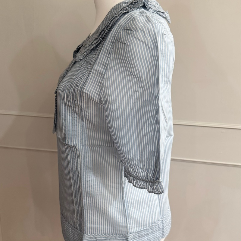 《新歡舊愛》近新正品CHLOE藍色條紋復古可愛風格上衣36/S-3