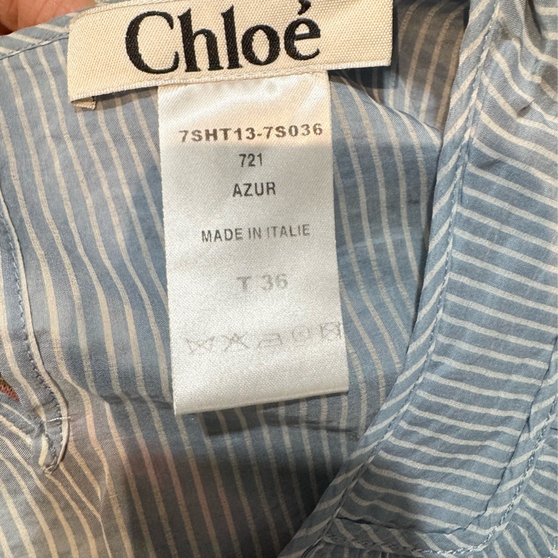 《新歡舊愛》近新正品CHLOE藍色條紋復古可愛風格上衣36/S-5