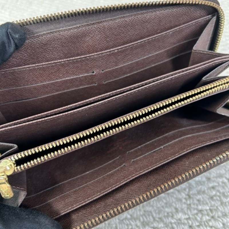 LV路易威登棕色棋盤長款拉鏈錢包 拉鏈順滑 卡位多 容量大 日常用很方便-2