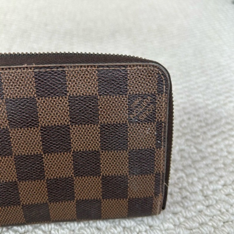 LV路易威登棕色棋盤長款拉鏈錢包 拉鏈順滑 卡位多 容量大 日常用很方便-12