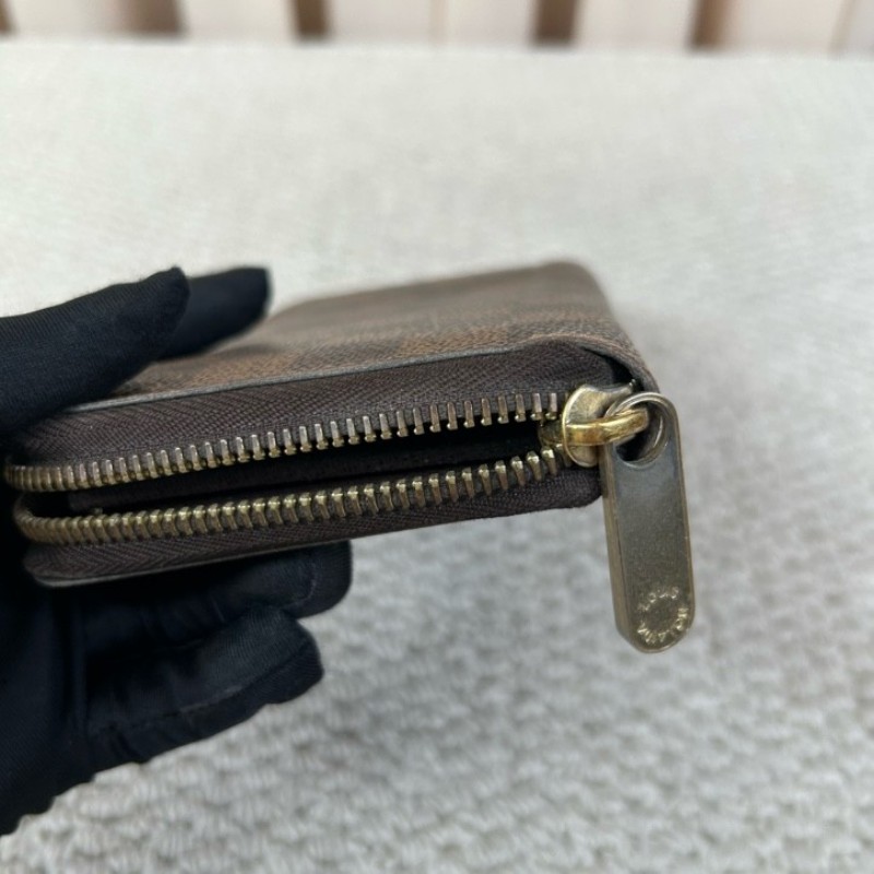 LV路易威登棕色棋盤長款拉鏈錢包 拉鏈順滑 卡位多 容量大 日常用很方便-31