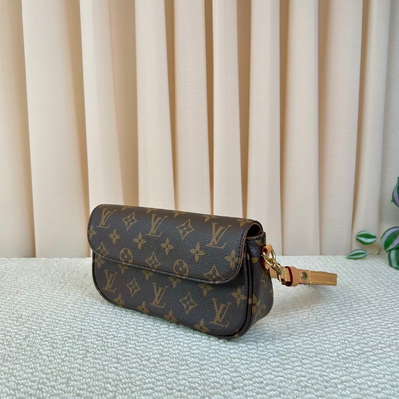 LVivy LV路易威登  經典老花印花鏈條塗層帆布法棍包腋下包手提單肩包 芯片款-7