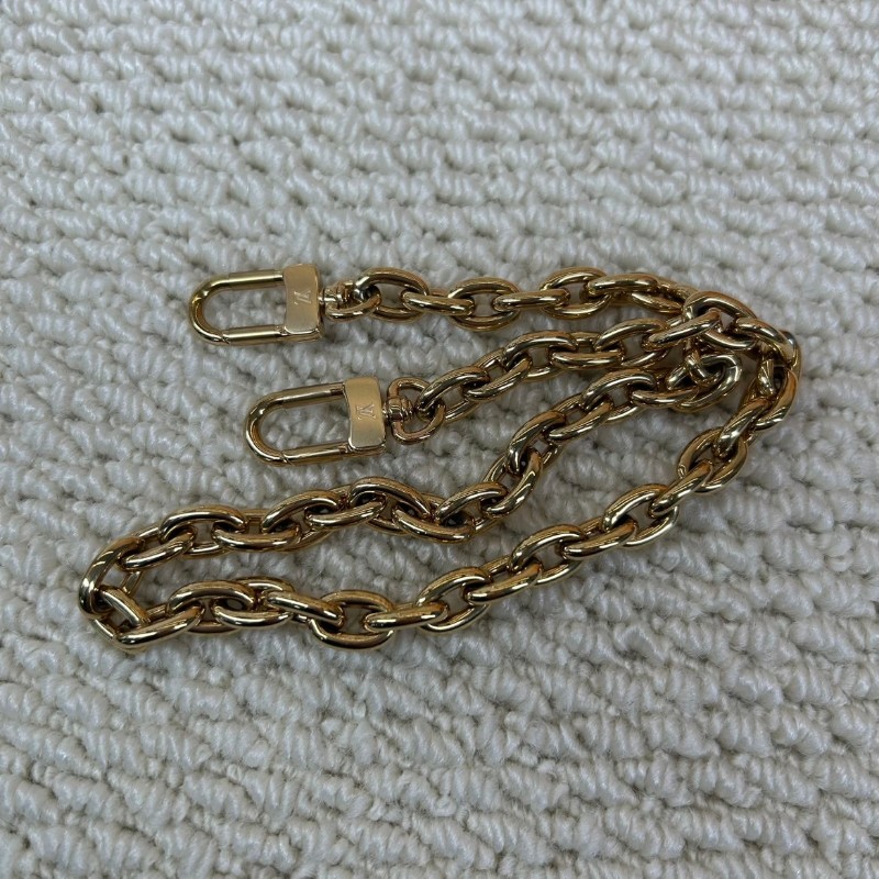 LVivy LV路易威登  經典老花印花鏈條塗層帆布法棍包腋下包手提單肩包 芯片款-24