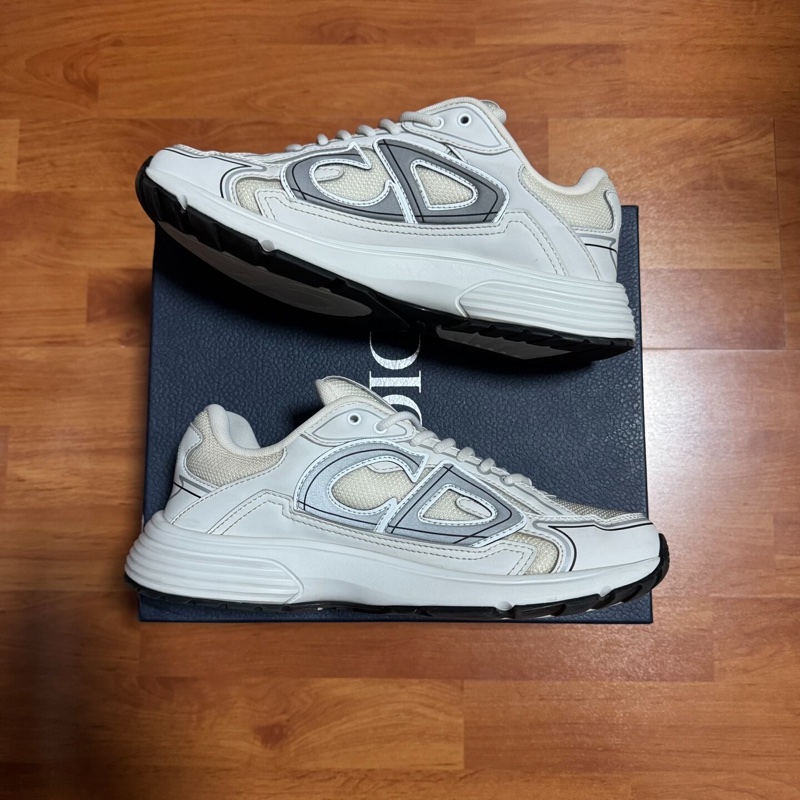 Dior迪奧B30徽標運動鞋 低幫CD印花休閒鞋 白色 40碼-1