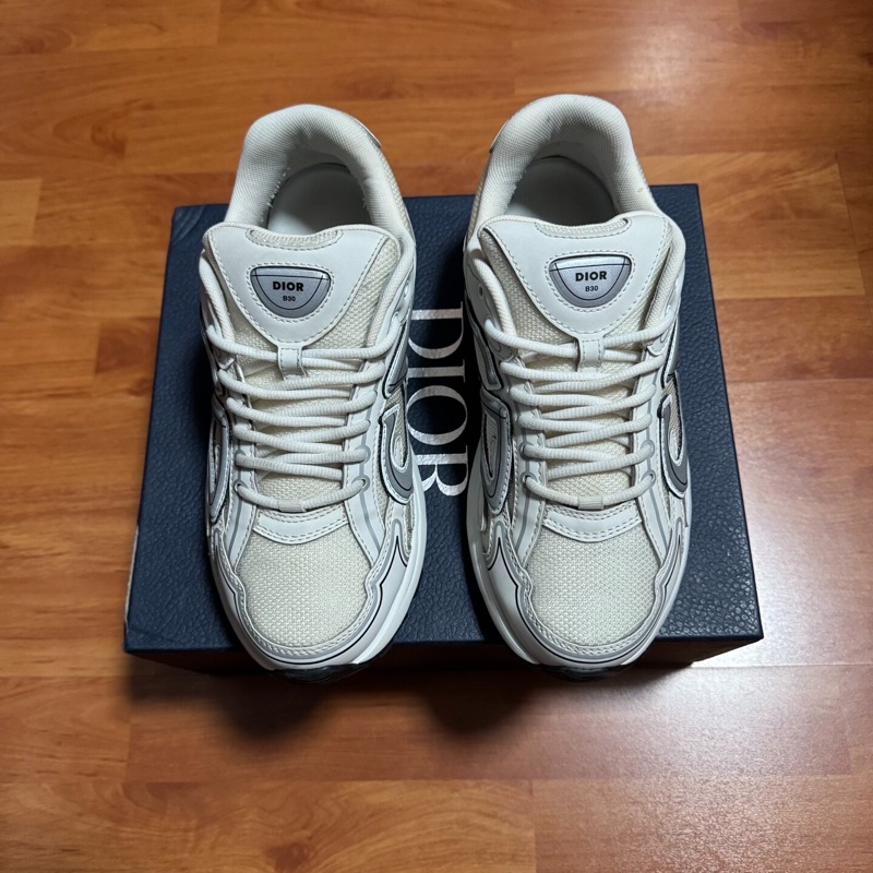 Dior迪奧B30徽標運動鞋 低幫CD印花休閒鞋 白色 40碼-2