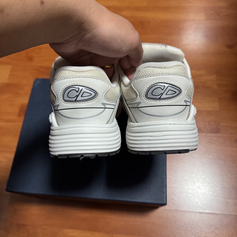 Dior迪奧B30徽標運動鞋 低幫CD印花休閒鞋 白色 40碼-4