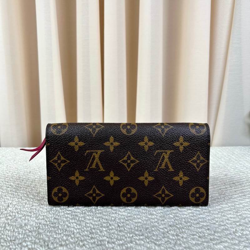 LV路易威登老花玫紅豆豆長款錢包 卡位多 容量足 日常通勤很實用-7